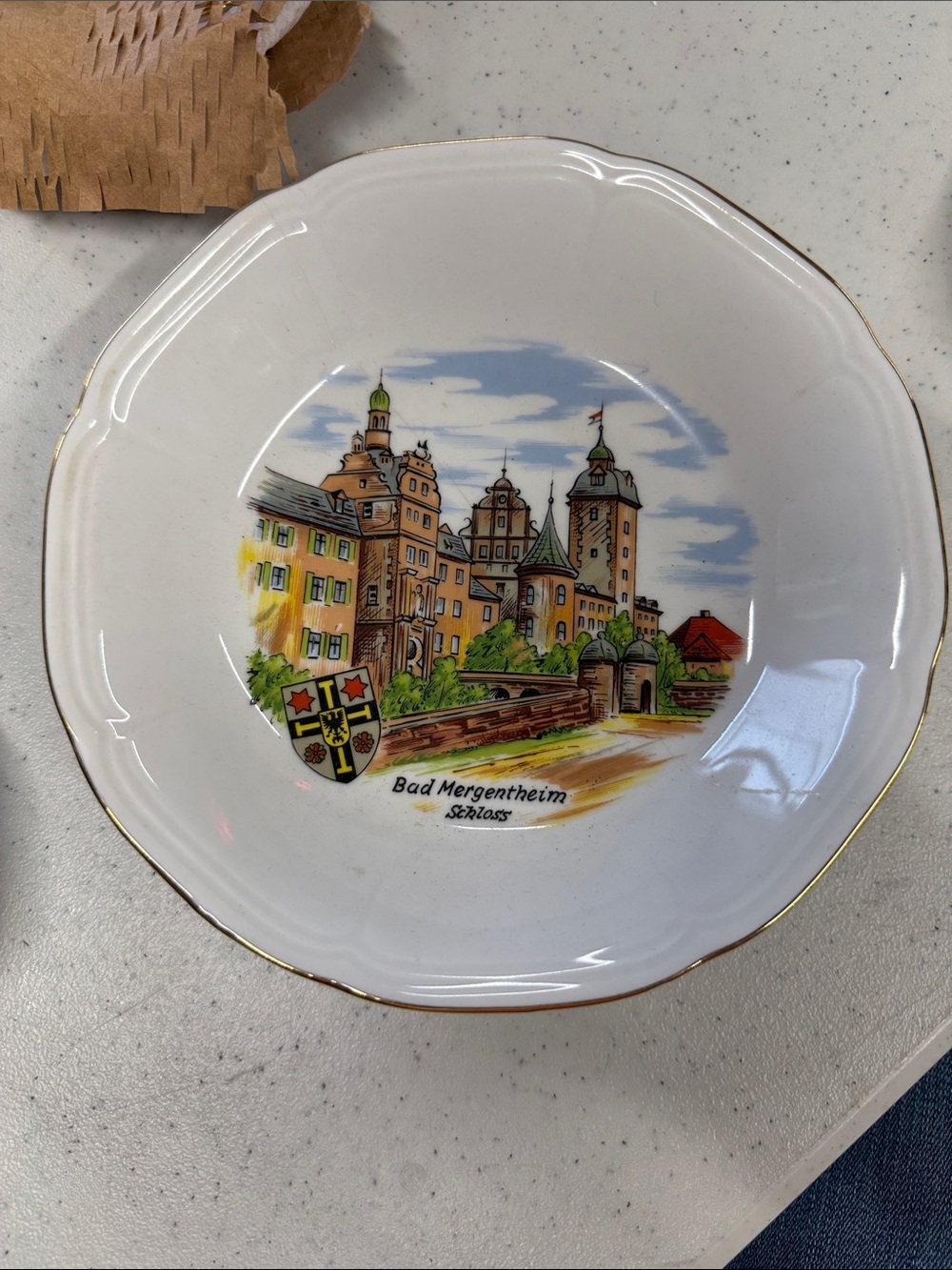 White Decorative Bad Mergentheim Castle Collectible Plate
